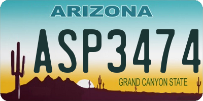 AZ license plate ASP3474