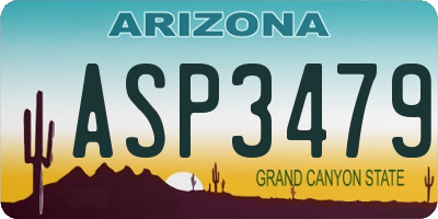 AZ license plate ASP3479