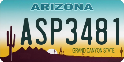 AZ license plate ASP3481
