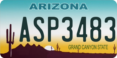 AZ license plate ASP3483