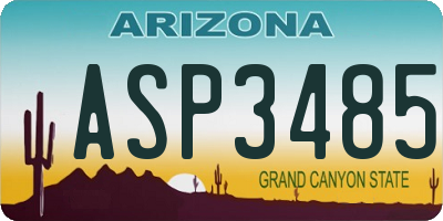 AZ license plate ASP3485