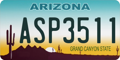 AZ license plate ASP3511