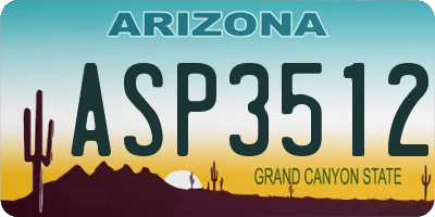 AZ license plate ASP3512