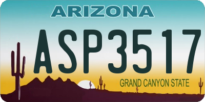 AZ license plate ASP3517