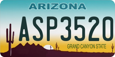 AZ license plate ASP3520