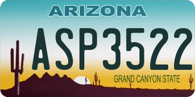 AZ license plate ASP3522