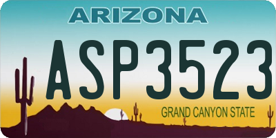 AZ license plate ASP3523