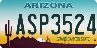 AZ license plate ASP3524