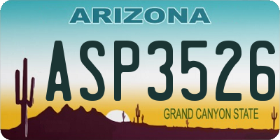 AZ license plate ASP3526
