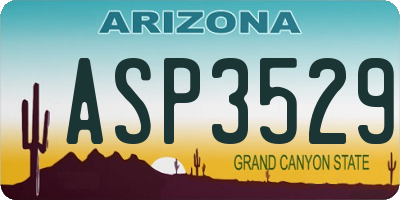 AZ license plate ASP3529