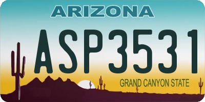 AZ license plate ASP3531