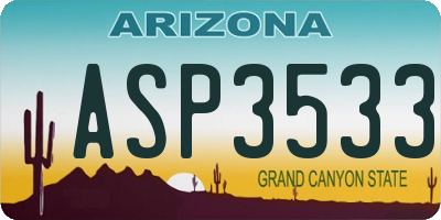 AZ license plate ASP3533