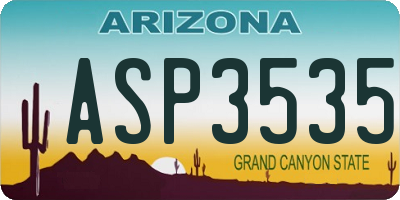 AZ license plate ASP3535