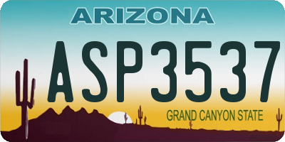 AZ license plate ASP3537