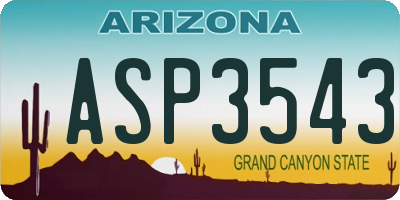 AZ license plate ASP3543