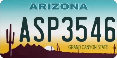 AZ license plate ASP3546