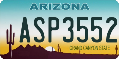 AZ license plate ASP3552