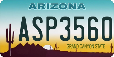 AZ license plate ASP3560