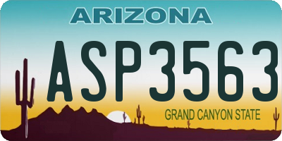 AZ license plate ASP3563