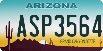 AZ license plate ASP3564