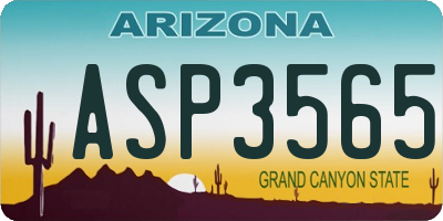 AZ license plate ASP3565