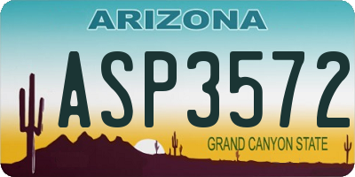 AZ license plate ASP3572