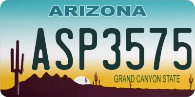 AZ license plate ASP3575