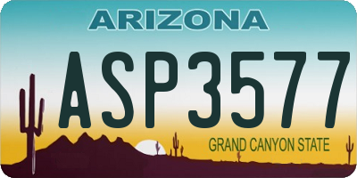 AZ license plate ASP3577