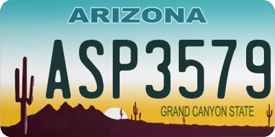 AZ license plate ASP3579