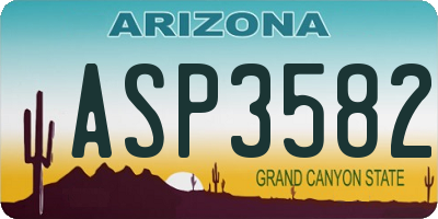 AZ license plate ASP3582