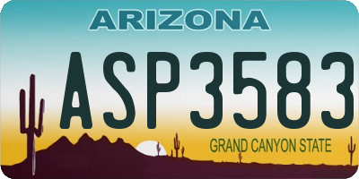 AZ license plate ASP3583