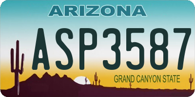 AZ license plate ASP3587