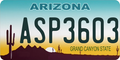 AZ license plate ASP3603