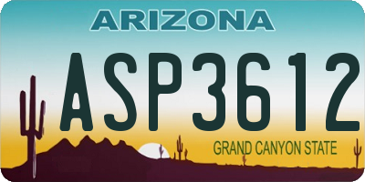 AZ license plate ASP3612