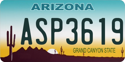 AZ license plate ASP3619