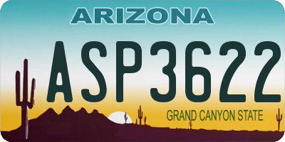 AZ license plate ASP3622