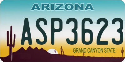 AZ license plate ASP3623