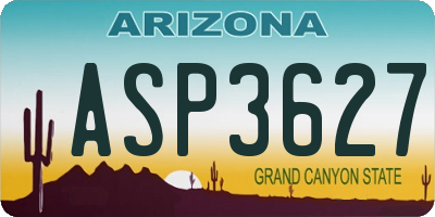 AZ license plate ASP3627