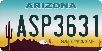AZ license plate ASP3631