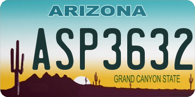AZ license plate ASP3632