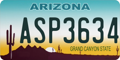 AZ license plate ASP3634