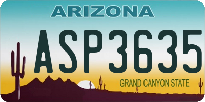 AZ license plate ASP3635