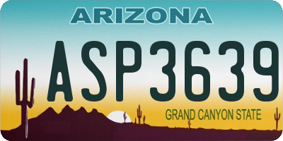 AZ license plate ASP3639