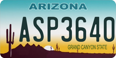 AZ license plate ASP3640