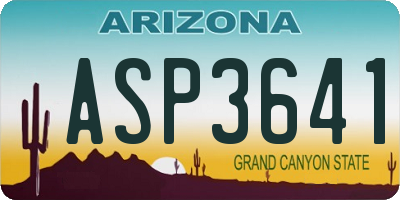 AZ license plate ASP3641
