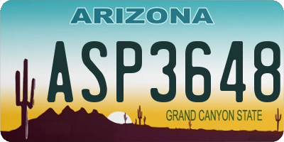 AZ license plate ASP3648