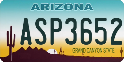 AZ license plate ASP3652