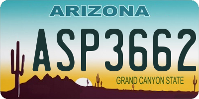 AZ license plate ASP3662