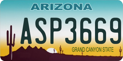 AZ license plate ASP3669