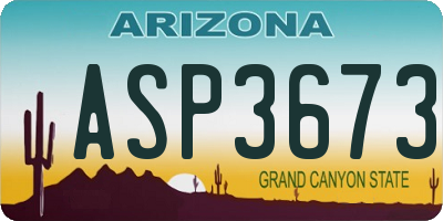 AZ license plate ASP3673
